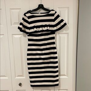 Get Nautical! Eliza J Striped Ruffle Midi Dress